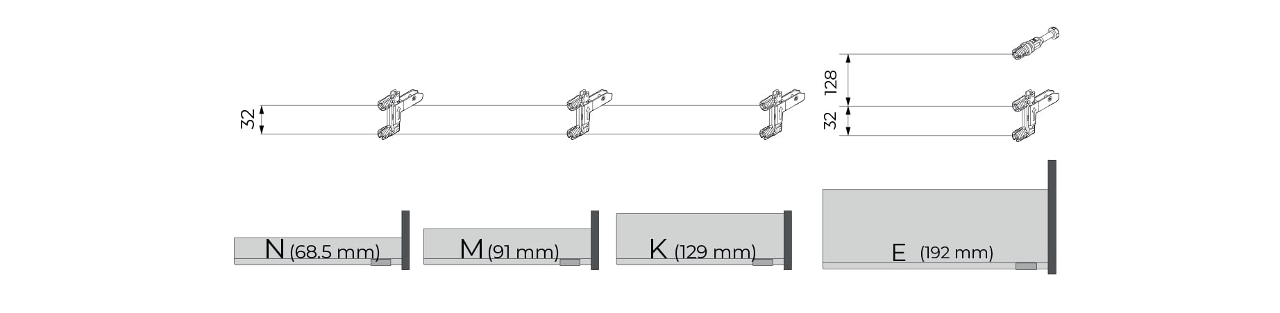 Schéma Attaches-façade par hauteur de côté