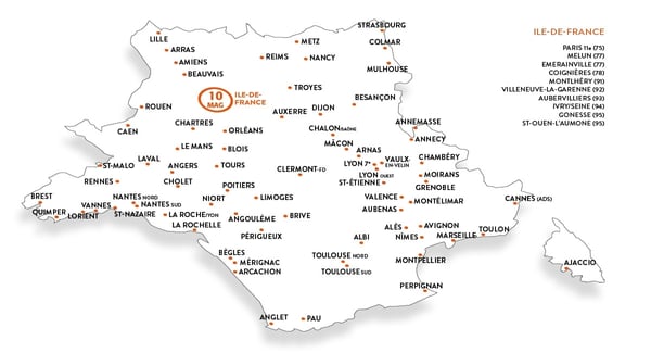 Carte des magasins Foussier 